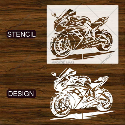 Kawasaki Ninja Bike Stencil for Wall, Garage, Helmet, Wood & Fabric Art – Sports Motorcycle Design – ID# 30