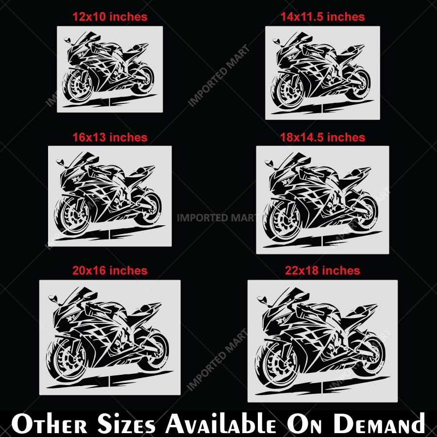 Kawasaki Ninja Bike Stencil for Wall, Garage, Helmet, Wood & Fabric Art – Sports Motorcycle Design – ID# 30