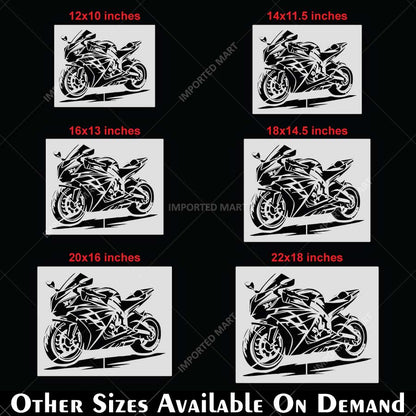 Kawasaki Ninja Bike Stencil for Wall, Garage, Helmet, Wood & Fabric Art – Sports Motorcycle Design – ID# 30