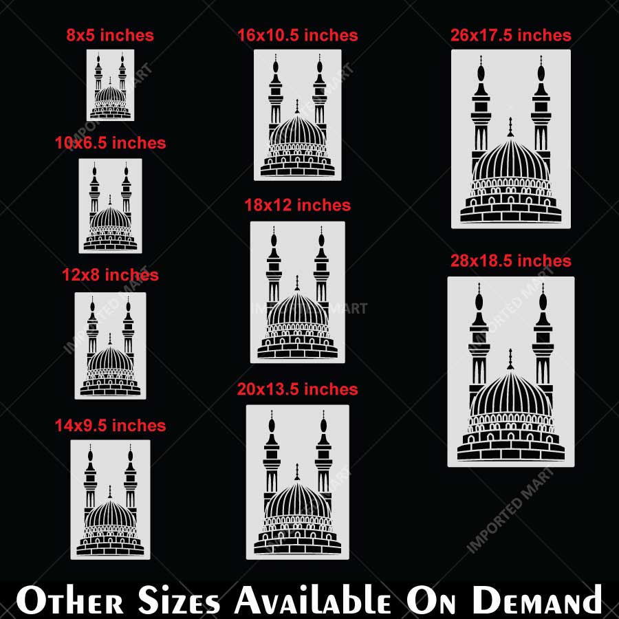 Harmony Mosque Stencil for Wall, Canvas, Wood & Islamic Décor Art – Reusable Mylar Design – ID# 29