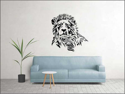 Lion Face Reusable Stencil for Canvas and wall painting.ID#77