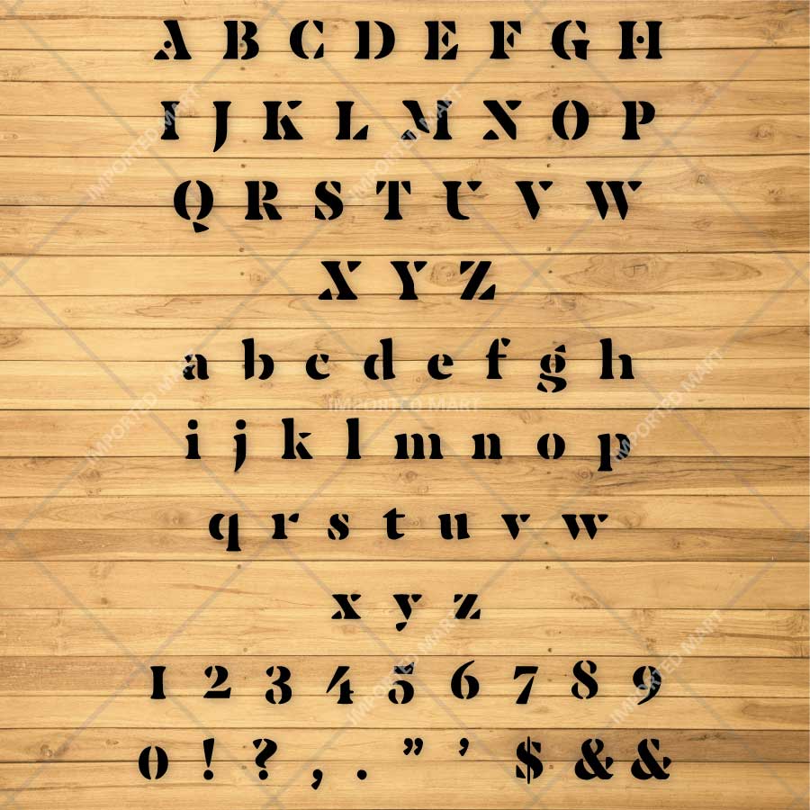 Bold Military Alphabet Letters & Numbers Stencil for Wall, Wood, Fabric & Name Marking – Army Font Design – ID# 27