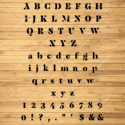 Bold Military Alphabet Letters & Numbers Stencil for Wall, Wood, Fabric & Name Marking – Army Font Design – ID# 27
