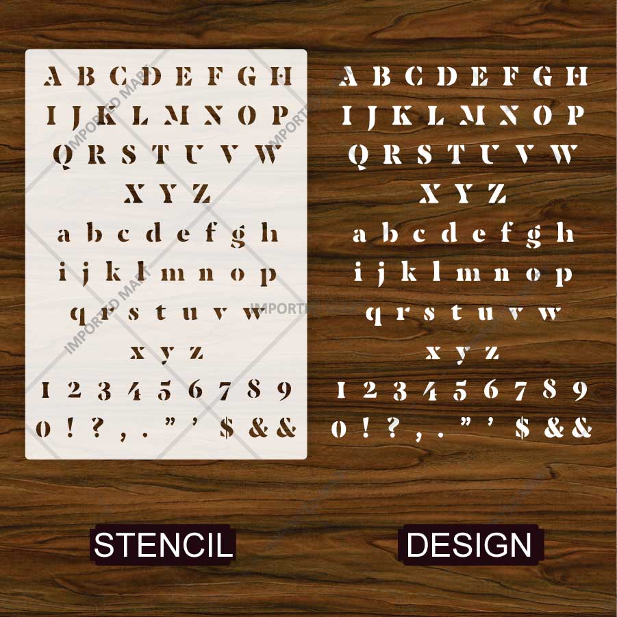 Bold Military Alphabet Letters & Numbers Stencil for Wall, Wood, Fabric & Name Marking – Army Font Design – ID# 27