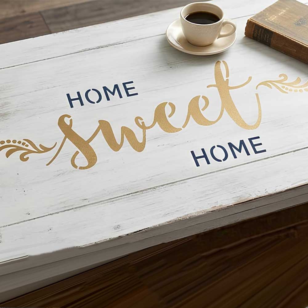 Sweet Home Word Bundle Stencil for Wall, Door, Wood & Farmhouse Decor – Reusable Typography Design – ID# 25