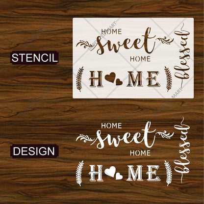 Sweet Home Word Bundle Stencil for Wall, Door, Wood & Farmhouse Decor – Reusable Typography Design – ID# 25