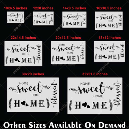 Sweet Home Word Bundle Stencil for Wall, Door, Wood & Farmhouse Decor – Reusable Typography Design – ID# 25