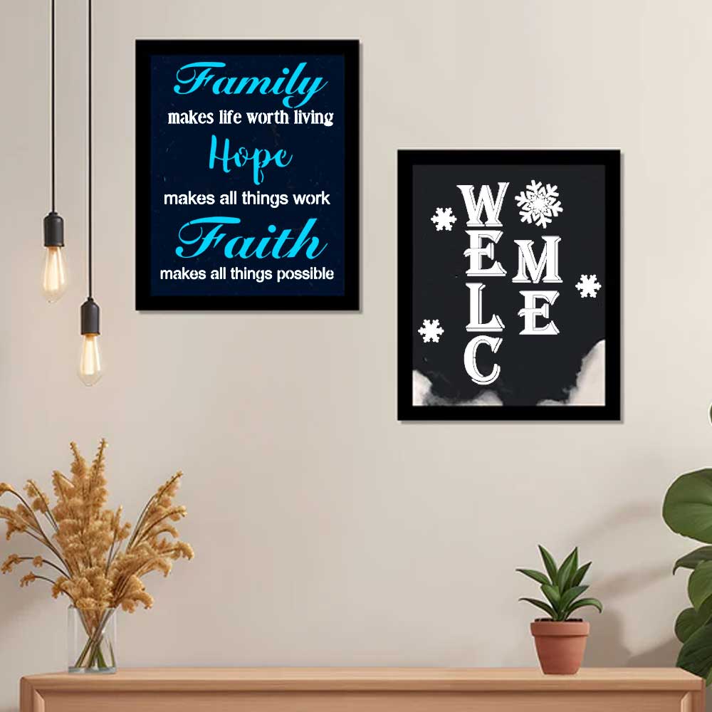 Inspirational Family Hope Faith Welcome Word Bundle Stencil for Wall, Wood & Home Decor – Reusable Quote Design – ID# 24