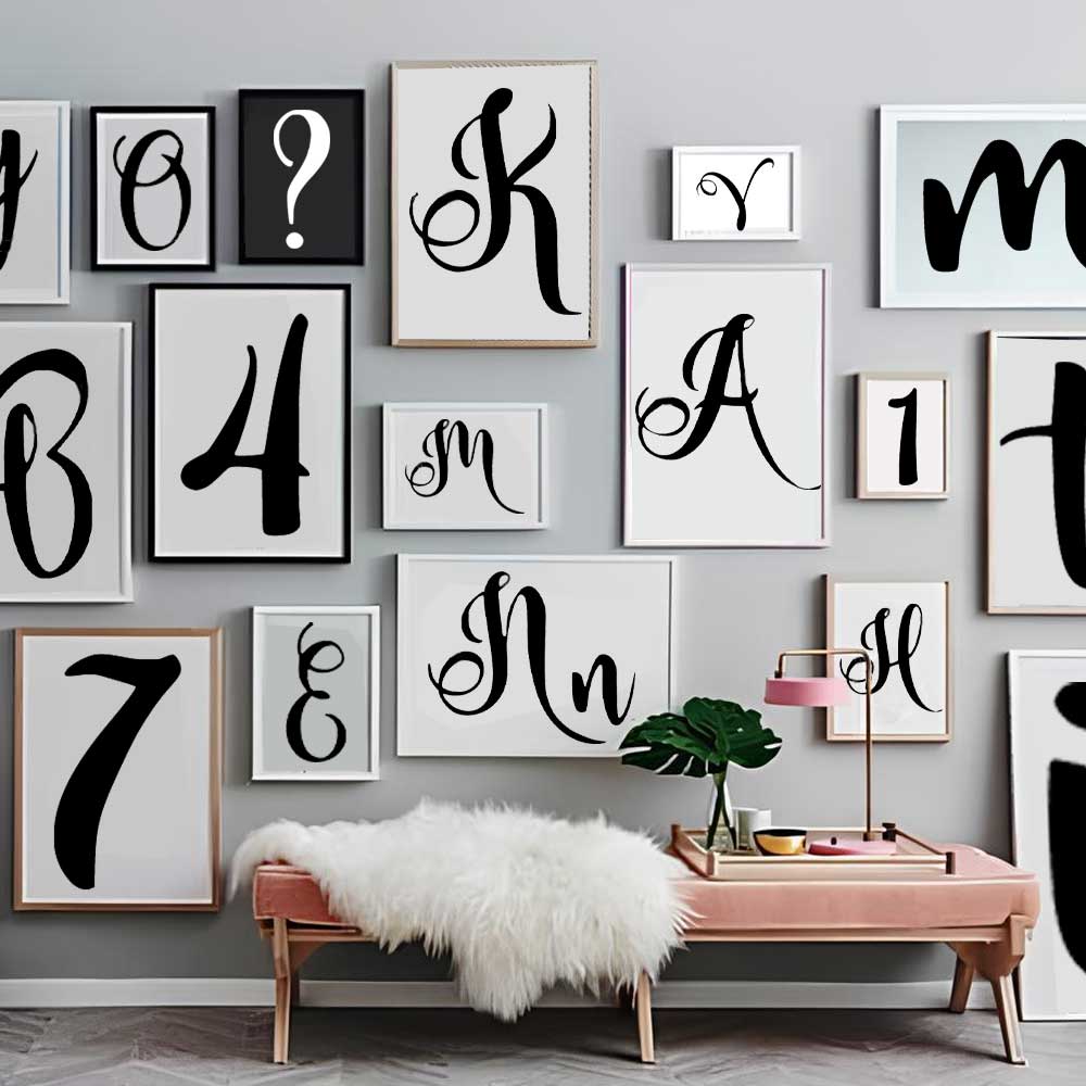 Calligraphic Cursive Alphabet Stencil Pack for Wall, Wood & Fabric Art – Elegant Script Lettering Design – ID# 784