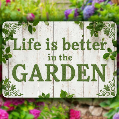 Life is Better in the Garden Stencil for Walls, Pots & Outdoor Decor – Garden Quote Design – ID# 21