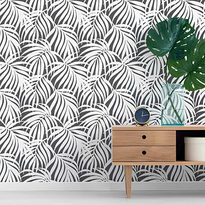 Kayra Decor Palms Stencil for Walls, Furniture & Fabric Art – Tropical Leaf Pattern Design – ID# 20