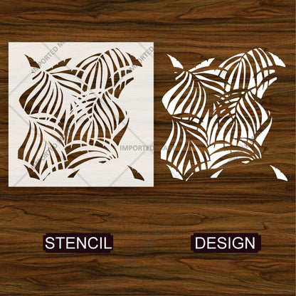 Kayra Decor Palms Stencil for Walls, Furniture & Fabric Art – Tropical Leaf Pattern Design – ID# 20