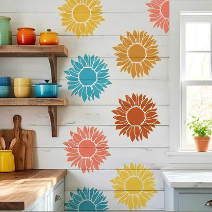 Sunflower Stencil for Walls, Wood & Fabric Art – Floral Botanical Design – ID# 19