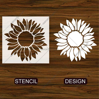 Sunflower Stencil for Walls, Wood & Fabric Art – Floral Botanical Design – ID# 19