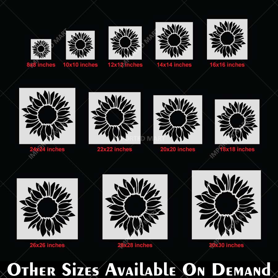 Sunflower Stencil for Walls, Wood & Fabric Art – Floral Botanical Design – ID# 19