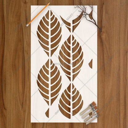 Elegant Palm Leaf Pattern Stencil for Wall, Furniture & Fabric Art – Tropical Botanical Design – ID# 794