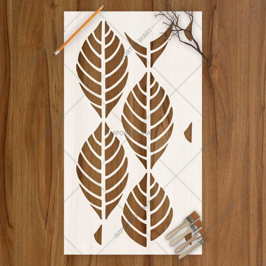 Elegant Palm Leaf Pattern Stencil for Wall, Furniture & Fabric Art – Tropical Botanical Design – ID# 794