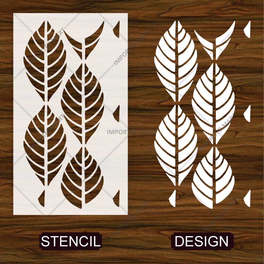 Elegant Palm Leaf Pattern Stencil for Wall, Furniture & Fabric Art – Tropical Botanical Design – ID# 13