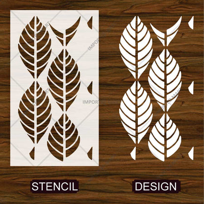 Elegant Palm Leaf Pattern Stencil for Wall, Furniture & Fabric Art – Tropical Botanical Design – ID# 13