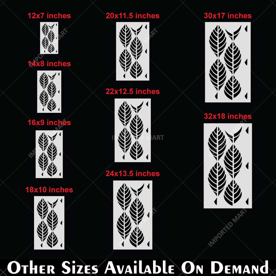 Elegant Palm Leaf Pattern Stencil for Wall, Furniture & Fabric Art – Tropical Botanical Design – ID# 13