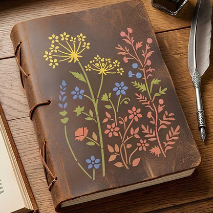 Floral Meadow Wildflower Stencil for Wall, Furniture & Fabric Art – Nature Garden Botanical Design – ID# 12