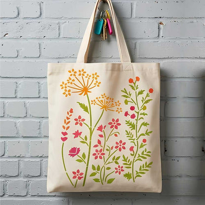 Floral Meadow Wildflower Stencil for Wall, Furniture & Fabric Art – Nature Garden Botanical Design – ID# 12