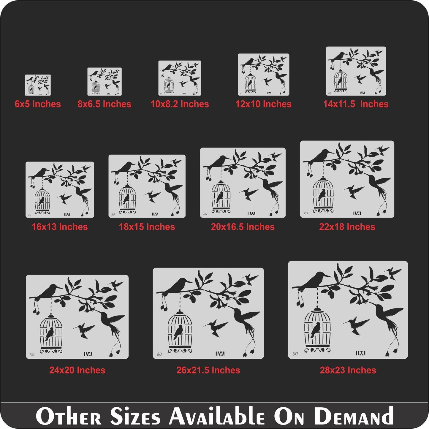Flying Birds Room décor Reusable Stencil for Canvas and wall painting....ID#80