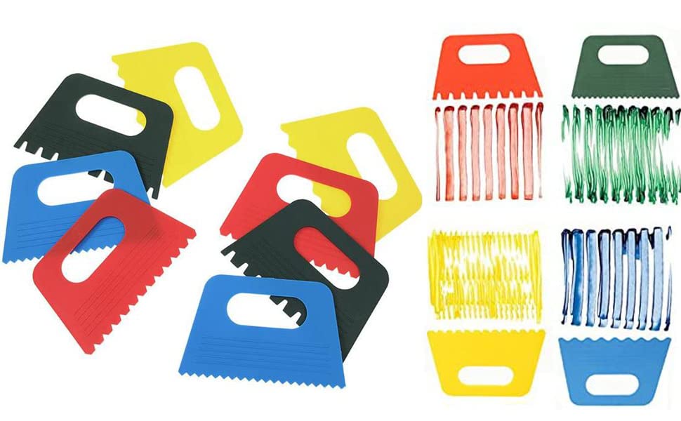 4Pcs Plastic Paint Scraper Painting Brush Kids Diy Painting Graffiti Brushes