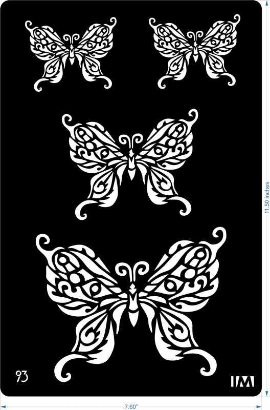 Butterflies Reusable Stencil for Canvas and wall painting.ID#93