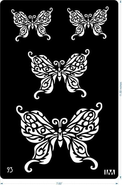 Butterflies Reusable Stencil for Canvas and wall painting.ID#93
