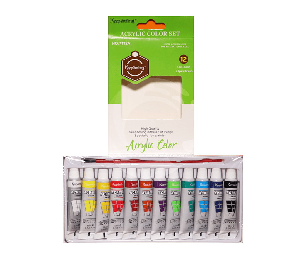 12 pcs/Pack 12ml  Original Keep Smiling Acrylic Color with free one Brush