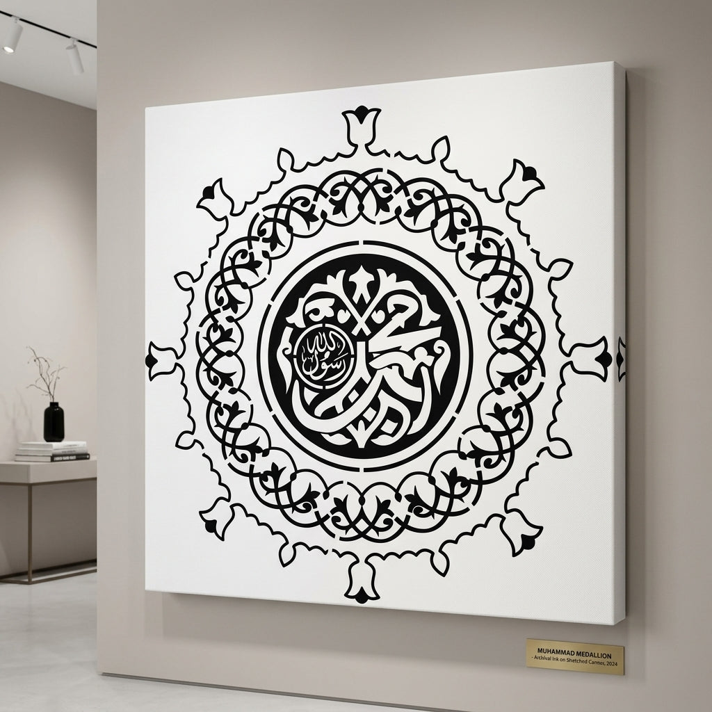 Masjid E Nabvi Gate Art Islamic Calligraphy Reusable Stencil for Canvas and wall painting.ID#4119 – ID# 255