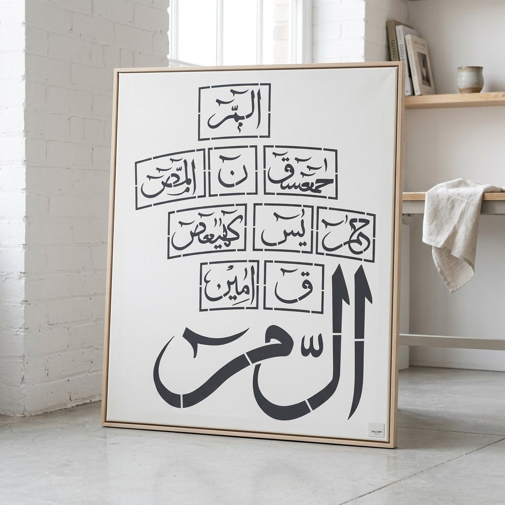 Loh e Qurani Calligraphy Islamic Reusable Stencil for Canvas and Wall Painting