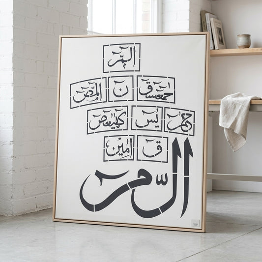 Loh e Qurani Calligraphy Islamic Reusable Stencil for Canvas and Wall Painting