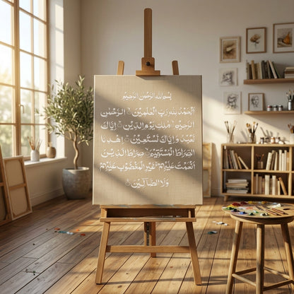surah fatiha Calligraphy Islamic Reusable Stencil for Canvas and wall painting.ID#4045