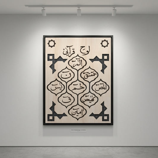 Loh e Qurani Calligraphy Islamic Reusable Stencil for Canvas and Wall Painting