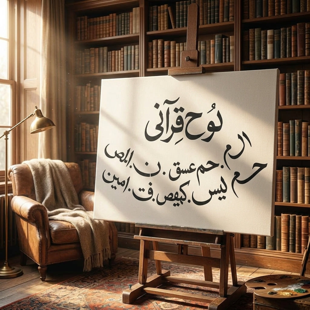 Loh e Qurani Calligraphy Islamic Reusable Stencil for Canvas and Wall Painting