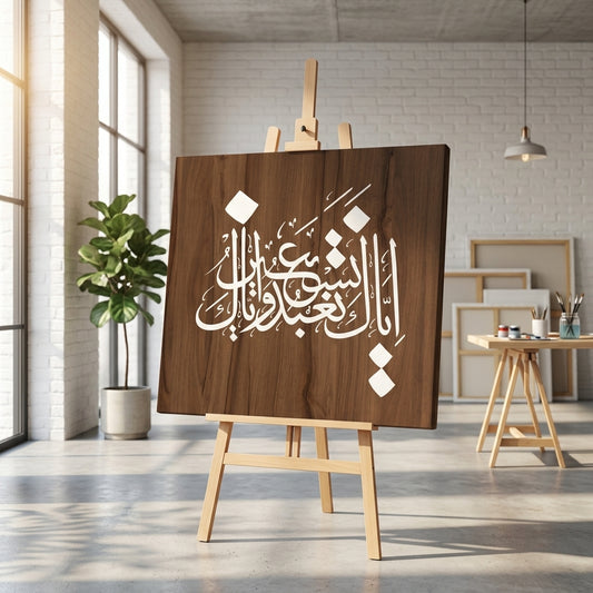 Iyyaka Na’budu wa Iyyaka Nasta’een – Islamic Calligraphy Reusable Stencil for Canvas and Wall Painting. ID# 4265 – ID# 208