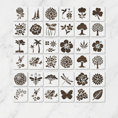Pack of 10Pcs Nature Inspired Wall Art Stencils | Painting and Scrapbooking ID#643 – ID# 184