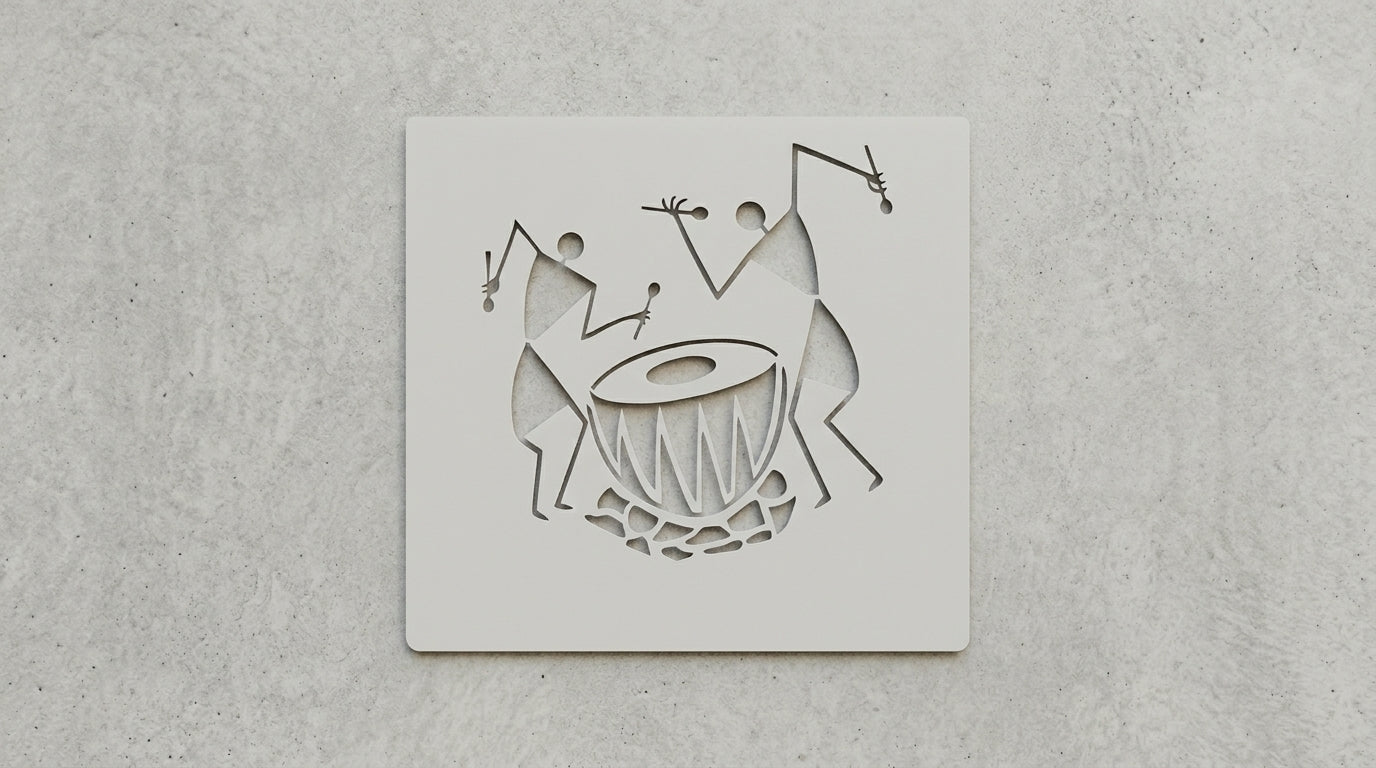 Warli Art & Ancient Reusable Stencil for Canvas and wall painting ID 16