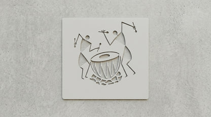 Warli Art & Ancient Reusable Stencil for Canvas and wall painting ID 16
