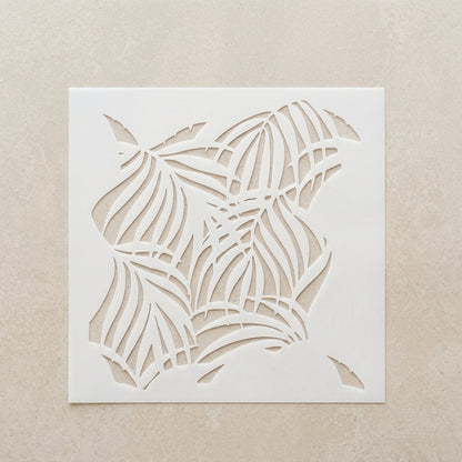 Kayra Decor Palms Stencil for Walls, Furniture & Fabric Art – Tropical Leaf Pattern Design – ID# 20