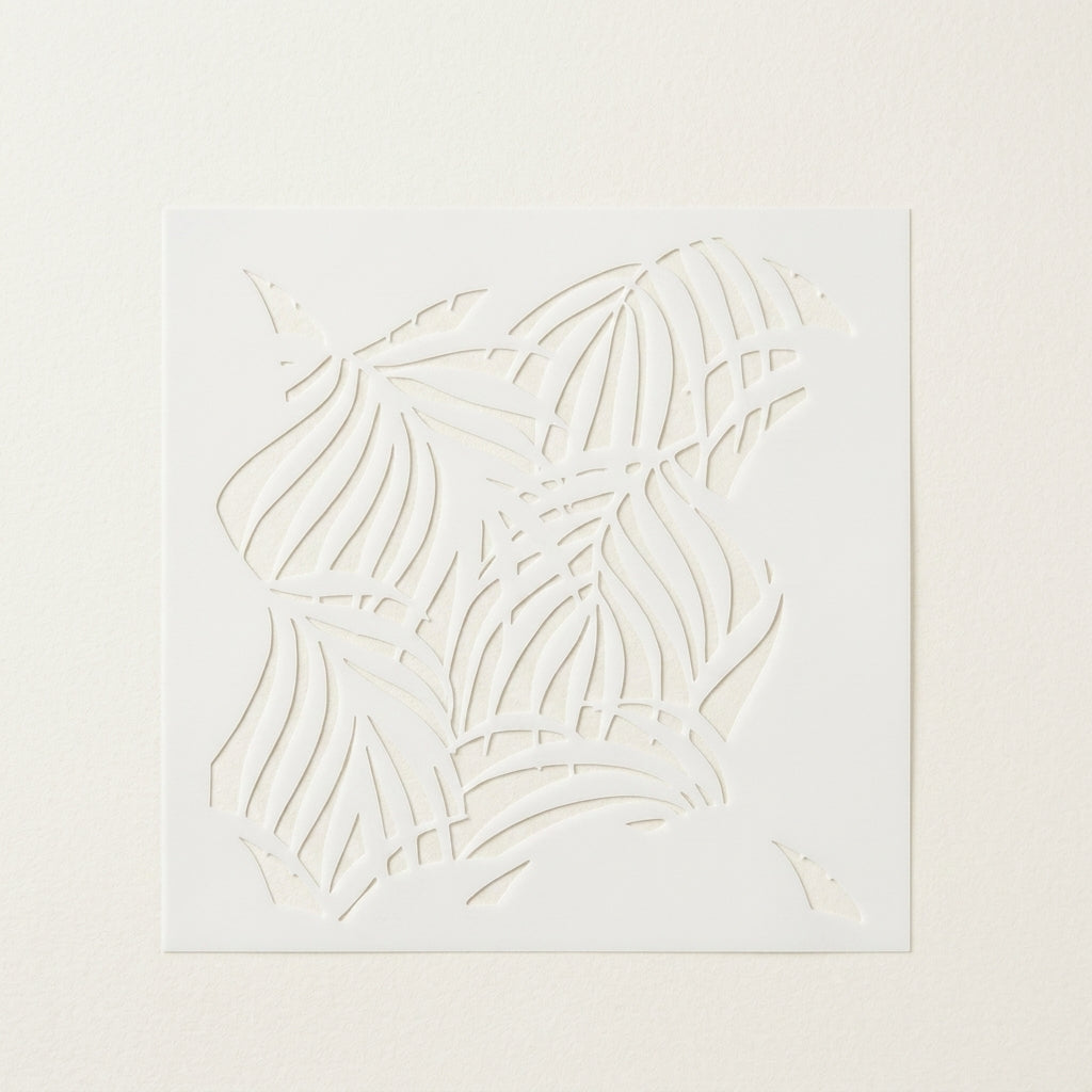 Kayra Decor Palms Stencil for Walls, Furniture & Fabric Art – Tropical Leaf Pattern Design – ID# 20
