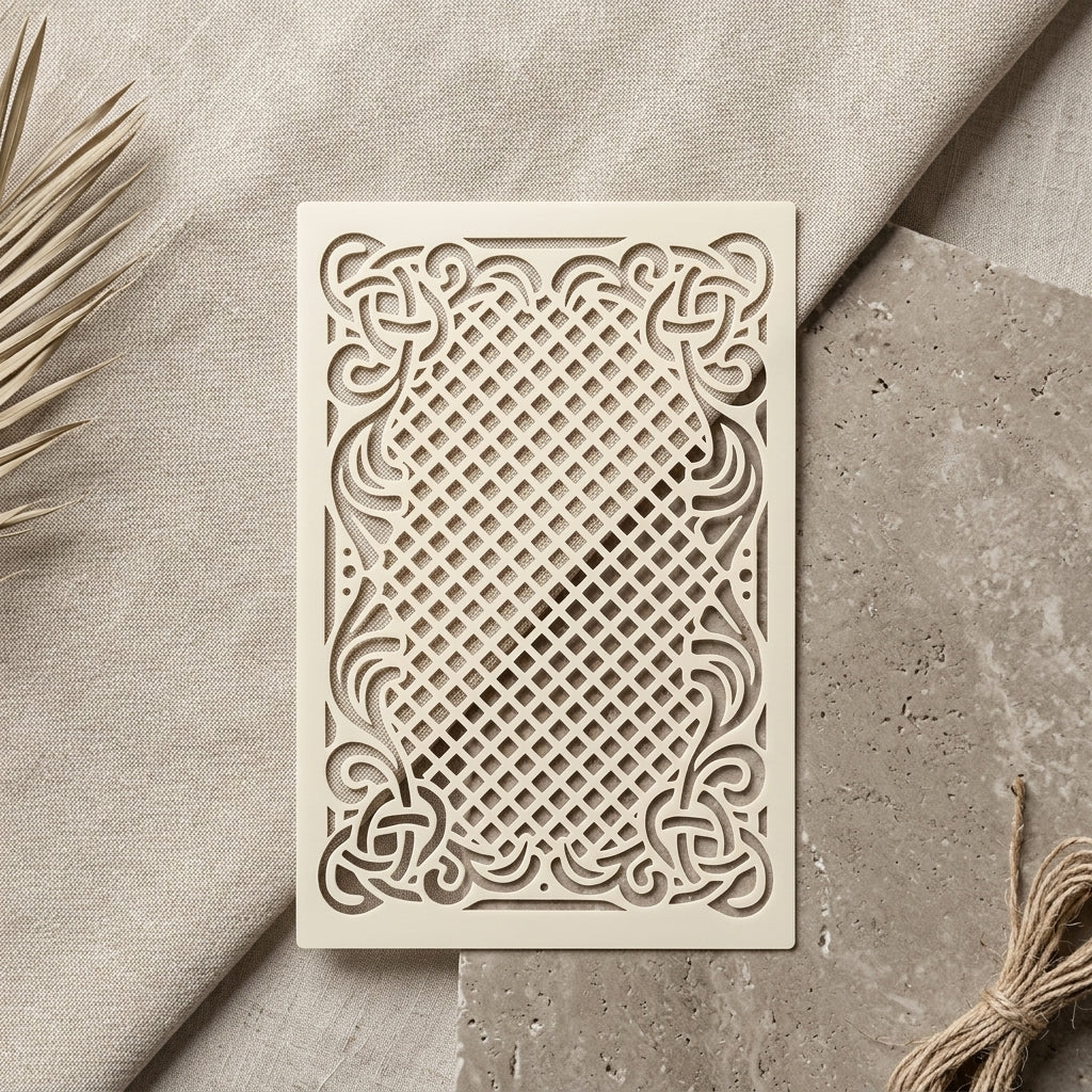 Ornate Trellis Rug Stencil for Floor, Tile & Fabric – Vintage Lattice Border Pattern