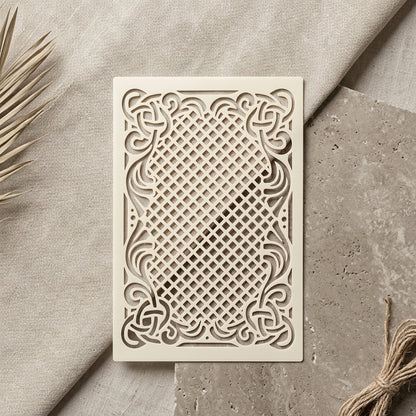 Ornate Trellis Rug Stencil for Floor, Tile & Fabric – Vintage Lattice Border Pattern