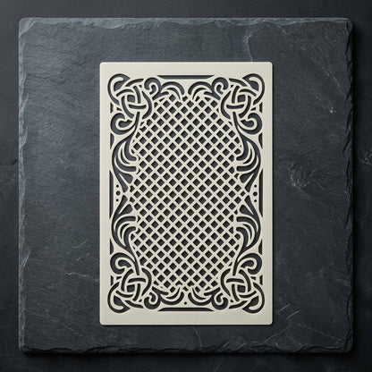 Ornate Trellis Rug Stencil for Floor, Tile & Fabric – Vintage Lattice Border Pattern