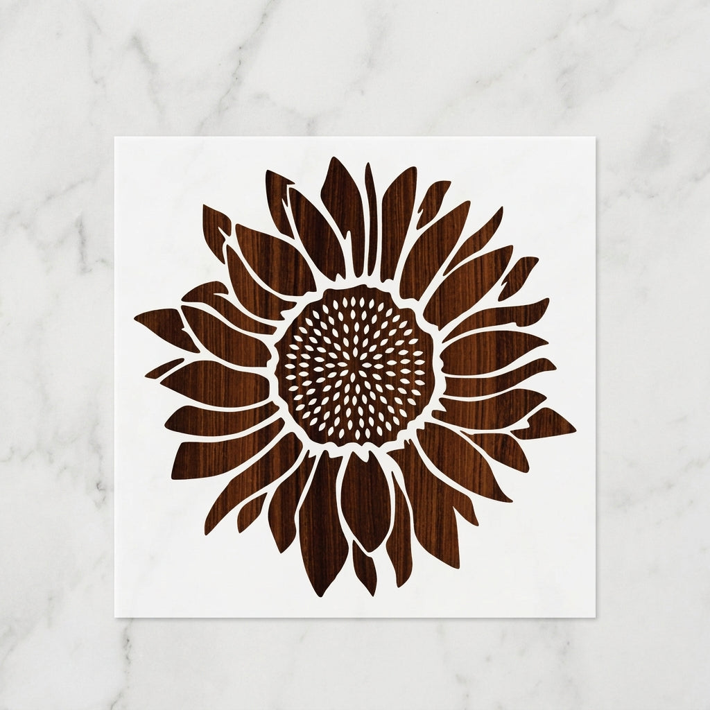 Sunflower Stencil for Walls, Wood & Fabric Art – Floral Botanical Design – ID# 19