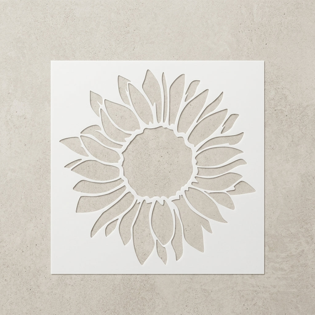 Sunflower Stencil for Walls, Wood & Fabric Art – Floral Botanical Design – ID# 19