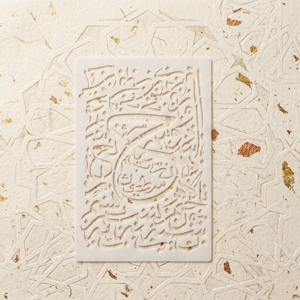 Islamic Arabic Calligraphy Stencil for Wall, Wood & Canvas Art – Quranic Calligraphy Design – ID# 112