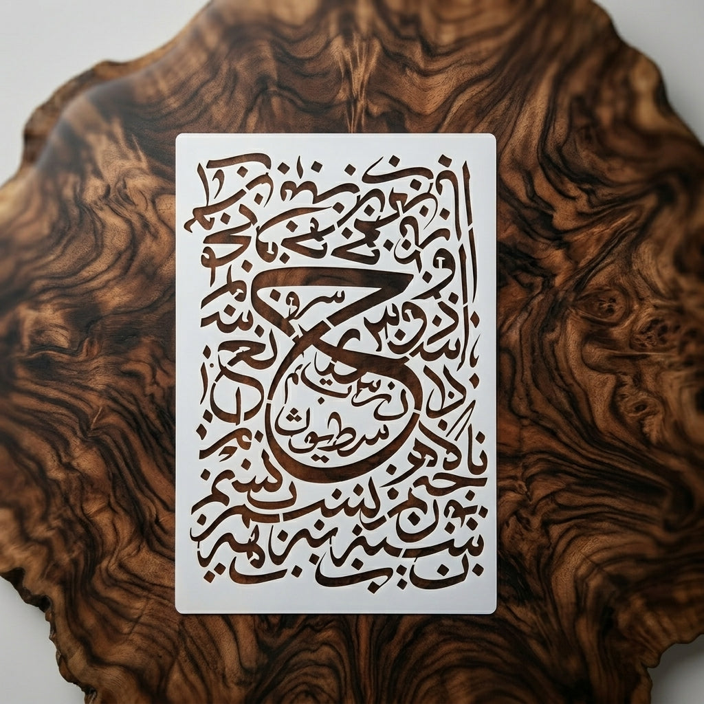 Islamic Arabic Calligraphy Stencil for Wall, Wood & Canvas Art – Quranic Calligraphy Design – ID# 112